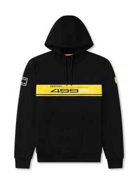 NEW 8SIX 400 Ferrari Unisex Yellow Stripe Pullover Hoodie – Black